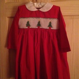 NWOT Gorgeous Hand-Smocked Christmas Tree Dress!!!
